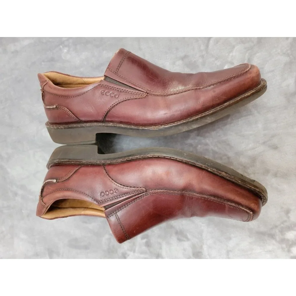 Ecco‎ Holton Loafer Men's Sz 10 Business Casual Shoe Comfy Brown Leather Slip On